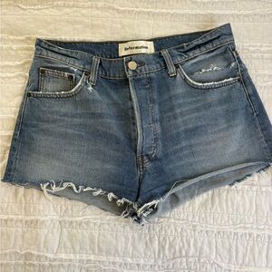 Reformation medium blue distressed denim cutoff shorts